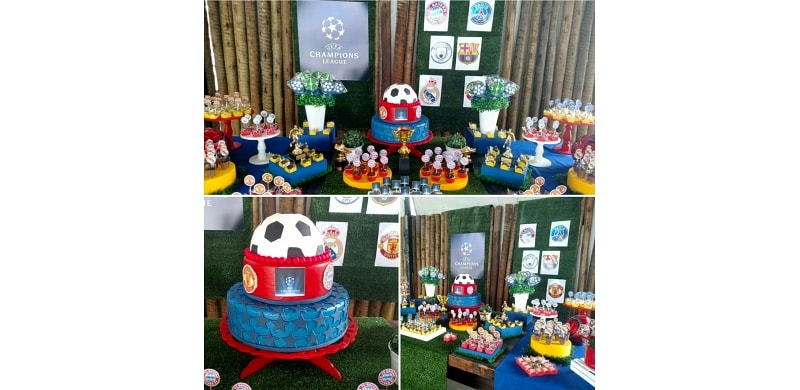 Decoração Champinhons League + Doces Personalizados