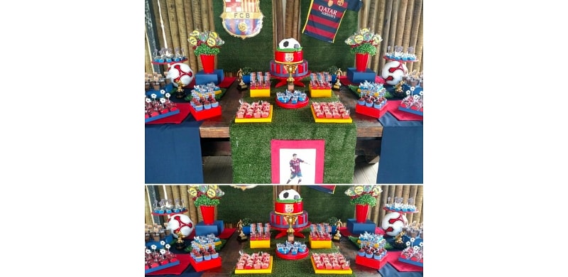 Decoração Barcelona + Doces Personalizados