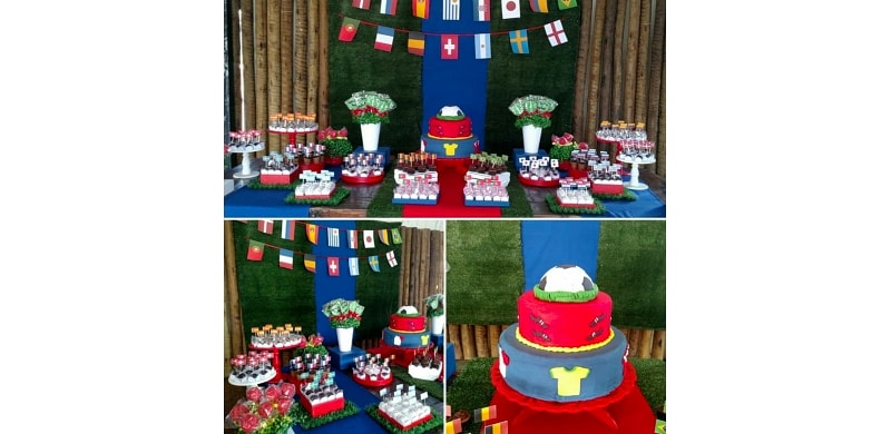 Decoração Futebol Países + Doces Personalizados