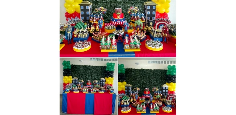 Decoração Super Herois + Doces Personalizados